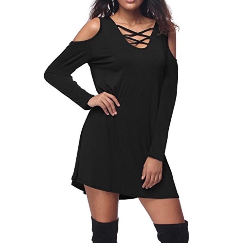 Cold Shoulder T-Shirt Dress
